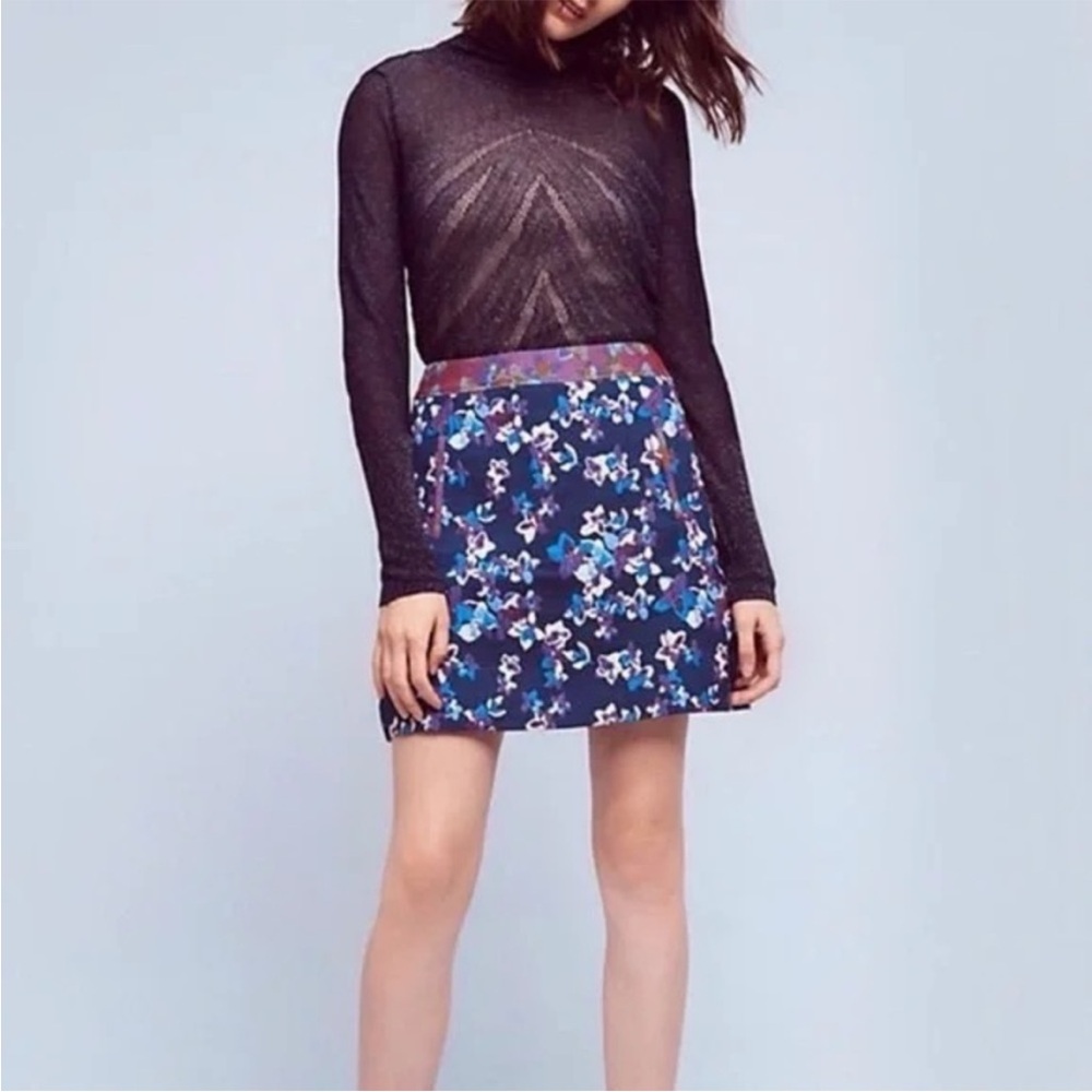 Anthropologie Maeve Cardana Floral Mini Skirt size 0